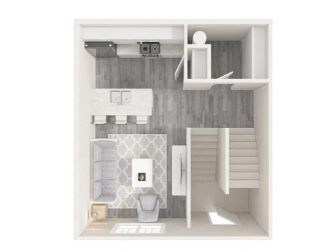 Floor plan 2 Bedroom, 2 Bathroom Townhouse (B)