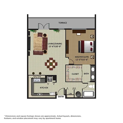 Floor plan Poinciana 1/1