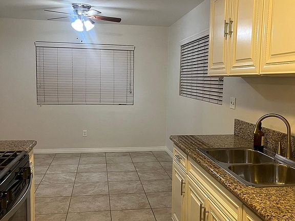 Kitchen view to eat-in area