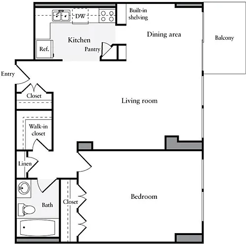 Floor plan 1 Bedroom F