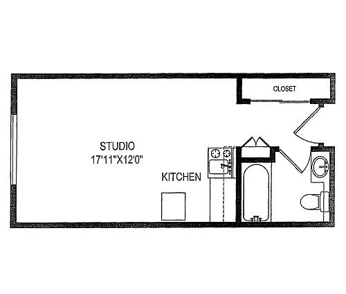 Floor plan Studio A One Bath 326