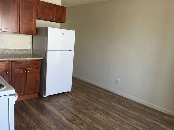 Kitchen with new laminate flooring