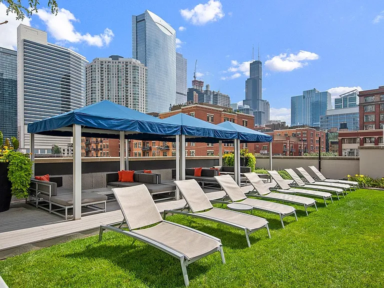 Cabanas and poolside lounge area