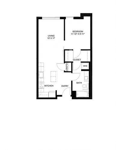 Floor plan One Bedroom B1