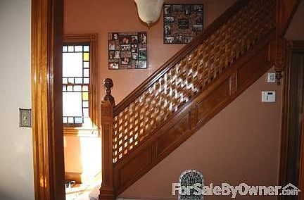 Rare, antique basket weave staircase