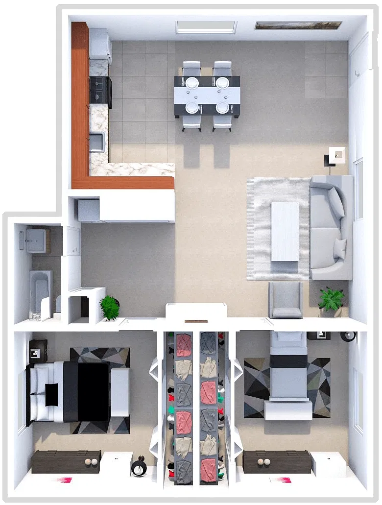 Floor plan Two Bedroom One Bathroom