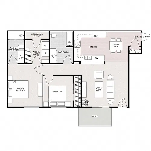 Floor plan 2 BED 2 BATH LOWER