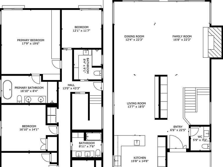A thoughtfully laid-out floorplan with a perfect balance of private and shared spaces.