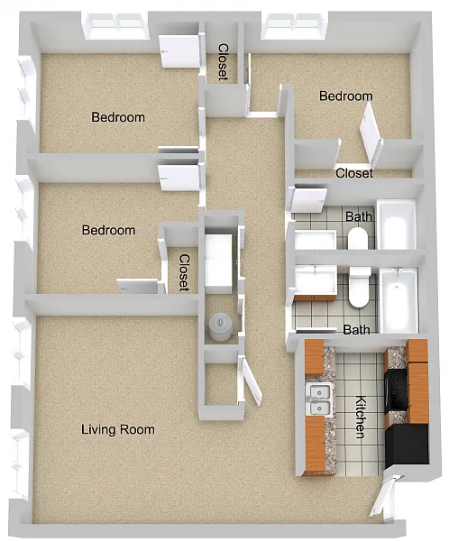 Floor plan Three Bedroom