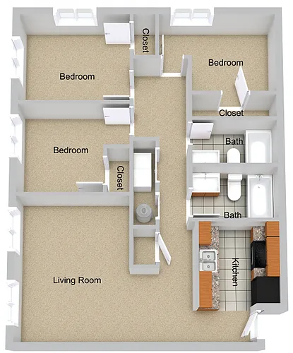 Floor plan Three Bedroom