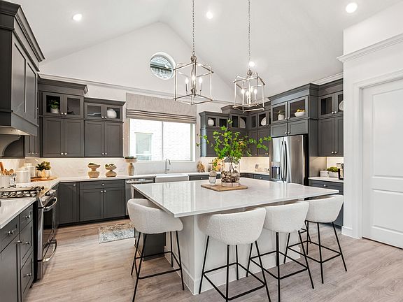 Kitchen with pendant lighting