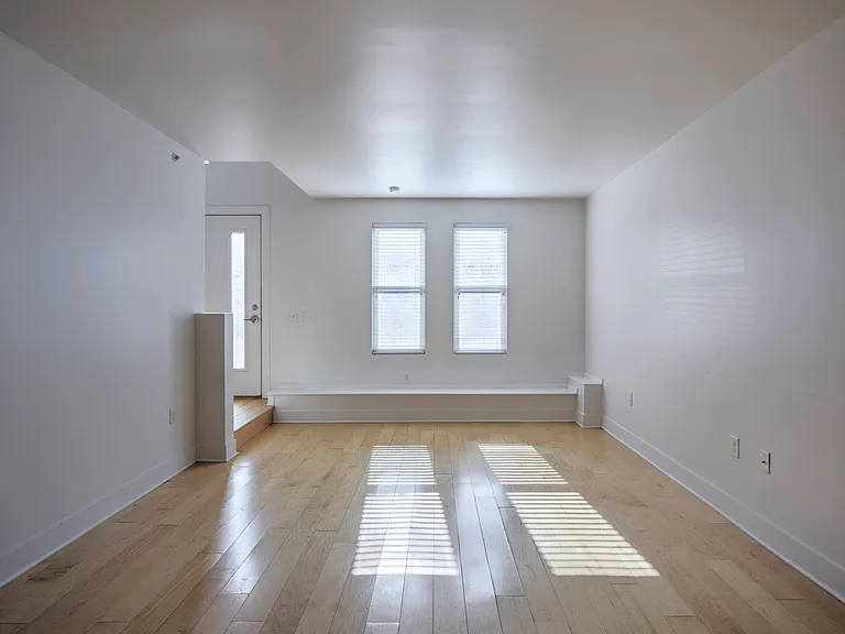 Living room in a townhome at The Sawyer.