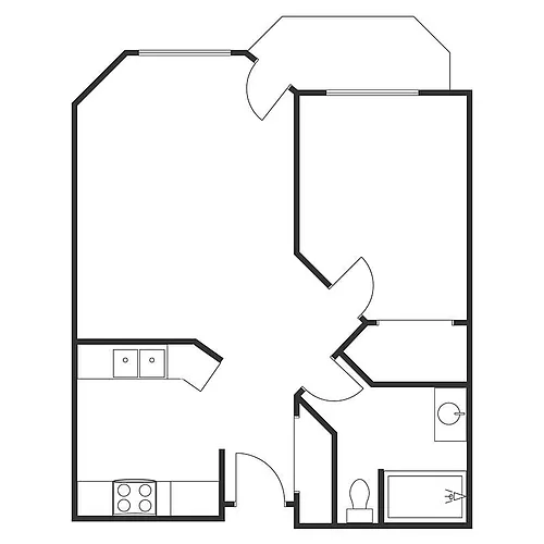 Floor plan 1 BED 1 BATH
