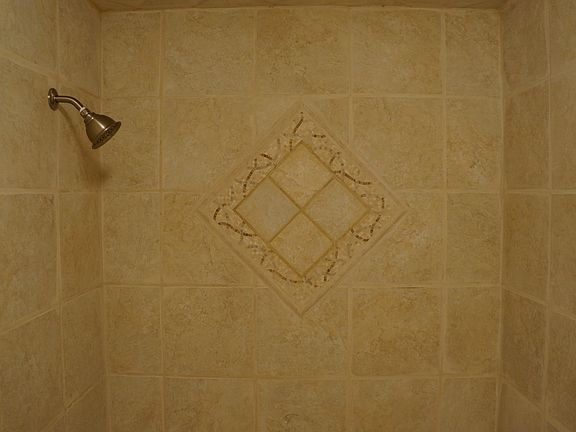 Upstairs bath, custom tile.