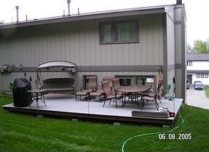 Huge 12X24 Trex Deck in Backyard