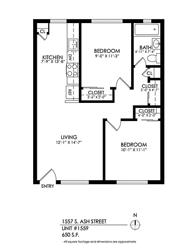 Floor plan South Ash 2 Bedroom