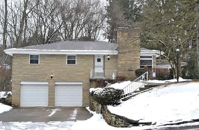 FRONT EXTERIOR:  Beautifully maintained ranch home in the North Hills School District and Berkeley Hills.  The location is ideal!  The property is close to I-279, McKnight Rd. for entertainment, retail and grocery shopping, as well as the Ross Park Mall.  There are parks, schools, restaurants, churches and a swim club in the immediate area.  The stone exterior is lovely!  A concrete driveway leads to a spacious 2-car garage.