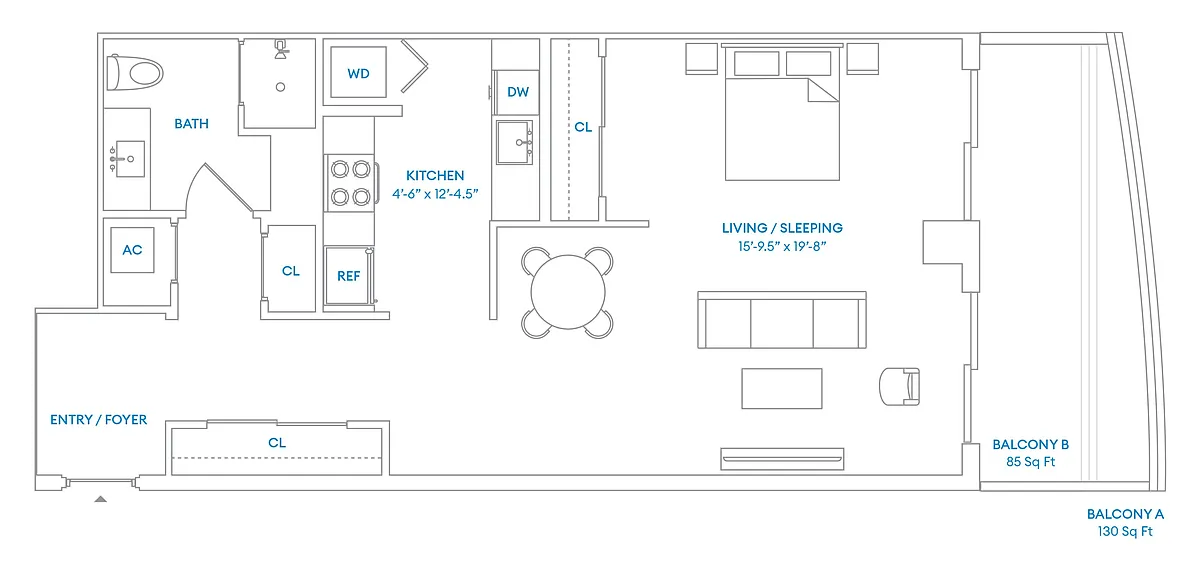 Floor plan A1 - Residence 11, Floors 2-4
