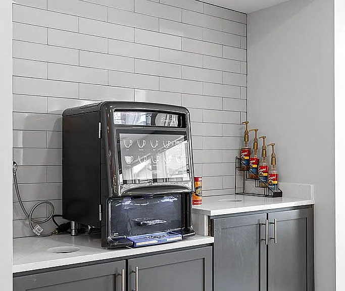 Modern Kitchenette Corner Featuring Coffee Machine