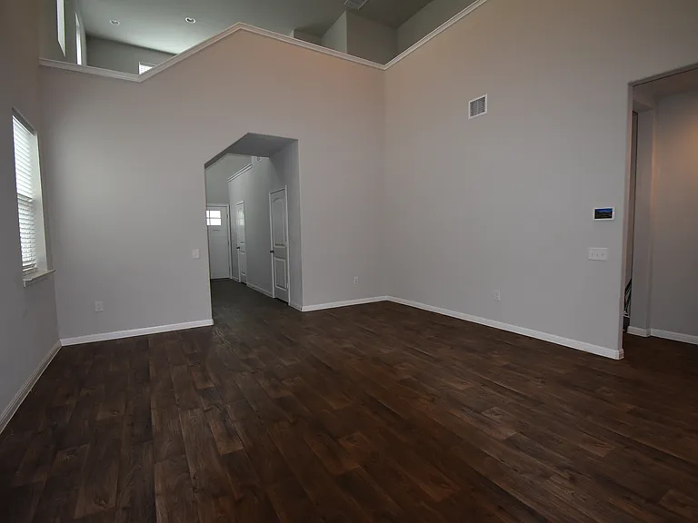 Living room with high ceilings