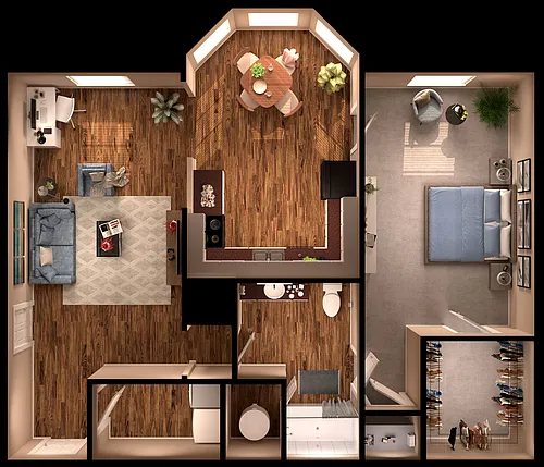 Floor plan 1 Bed 1 Bath