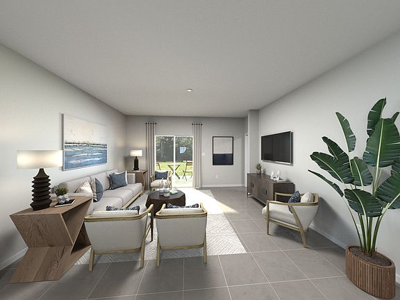 Great room rendering in the Davenport.