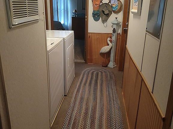 Hallway, washer & dryer
