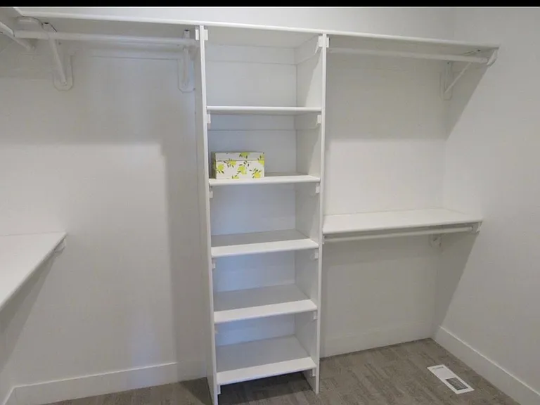 Upgraded shelving in closets