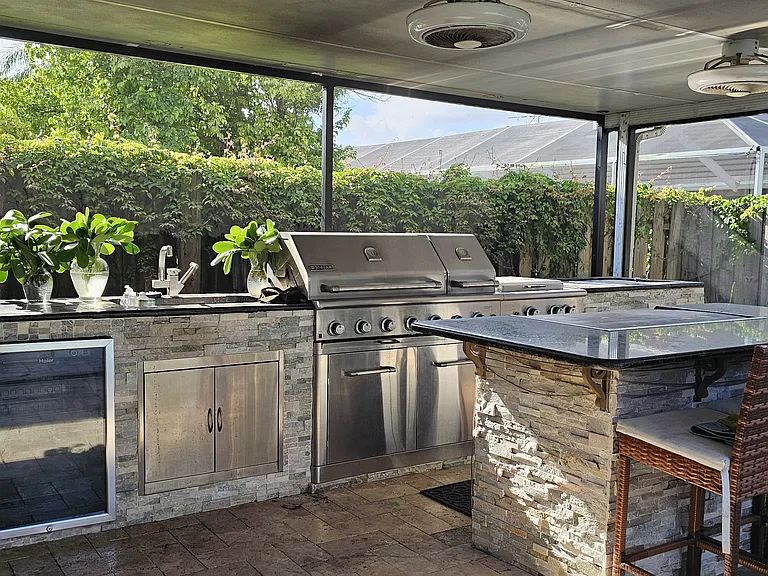 Enclosed outdoor kitchen