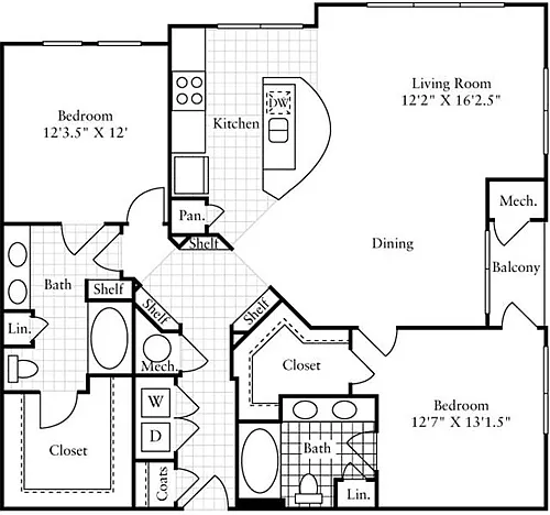 Floor plan 2 Bedrooms G