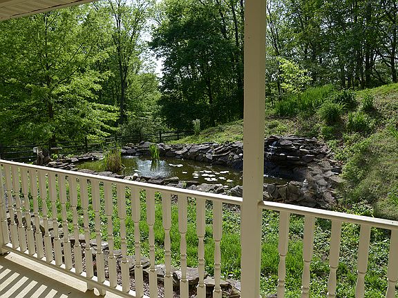 View of pond, front porch