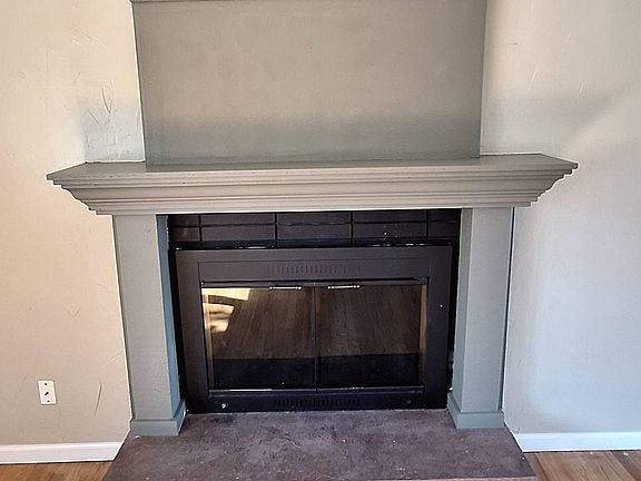Newly painted fireplace!