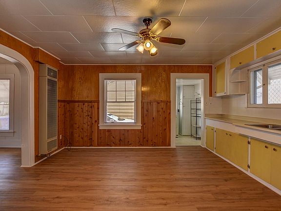 kitchen looking across it from the back bedroom
 to the laundry room