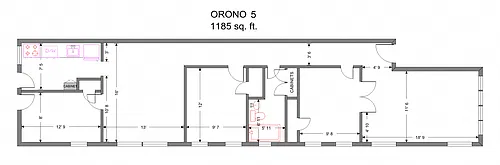 Floor plan Orono, 2 Bedroom 1 Bath
