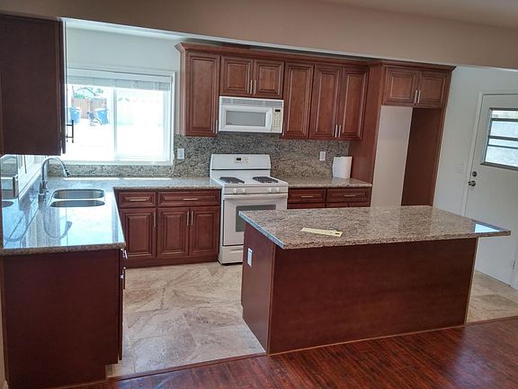 Kitchen and island