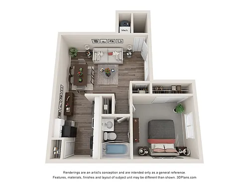 Floor plan One Bedroom