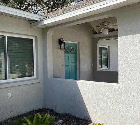 Side view of front entry