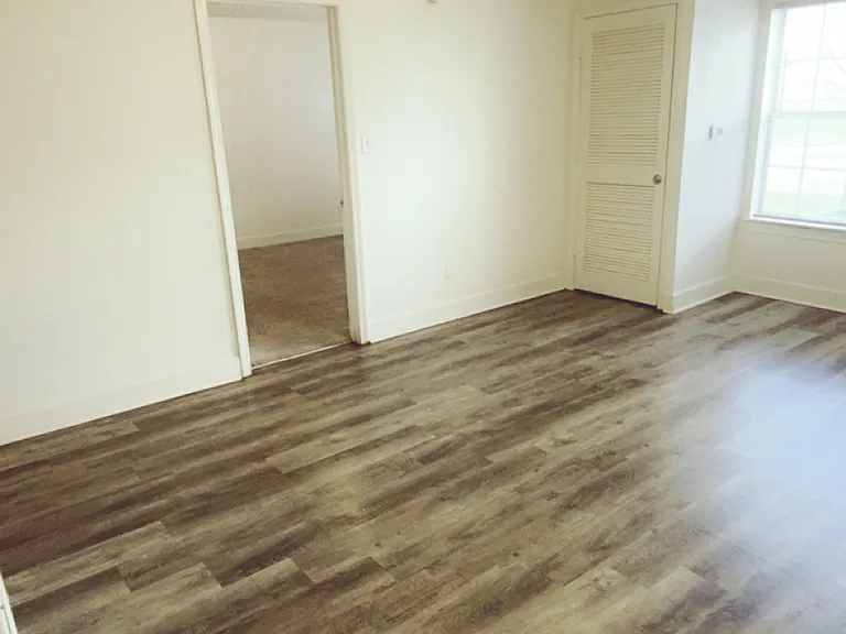 1 bedroom unit: living room with LVP flooring