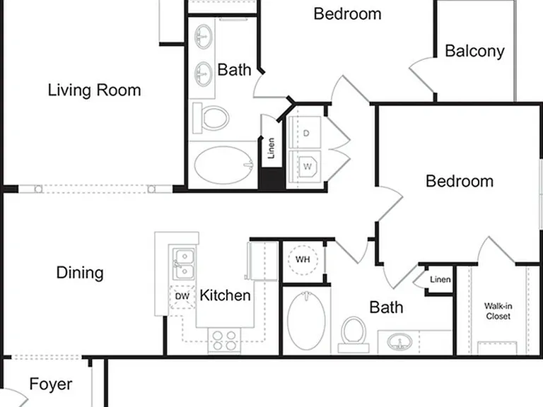 The Vinings 2 bedroom 2 bathroom 1370 sq ft apartment home at The Kendrick located in Atlanta, GA 30324 The Vinings 2 bedroom 2 bathroom 1370 sq ft apartment home at The Kendrick located in Atlanta, GA 30324