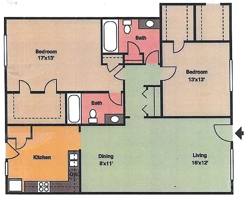 Floor plan 2x2A