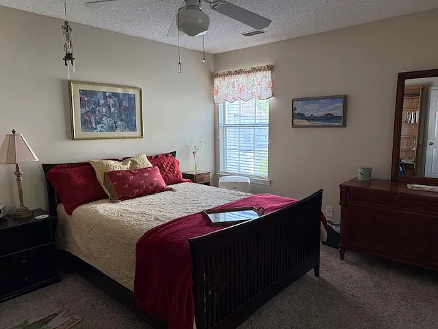 Primary Bedroom - room darkening drapes available