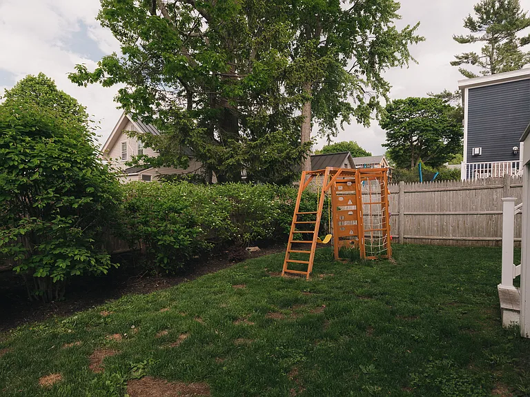 Fenced in backyard