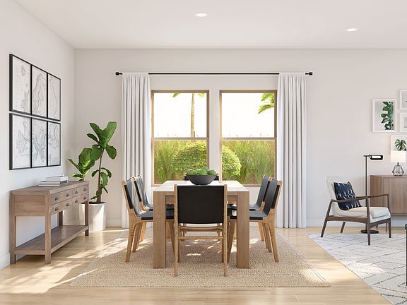 Cozy dining area and great room with gorgeous floors