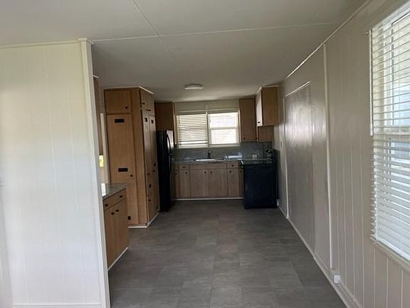 View from dining area to kitchen.