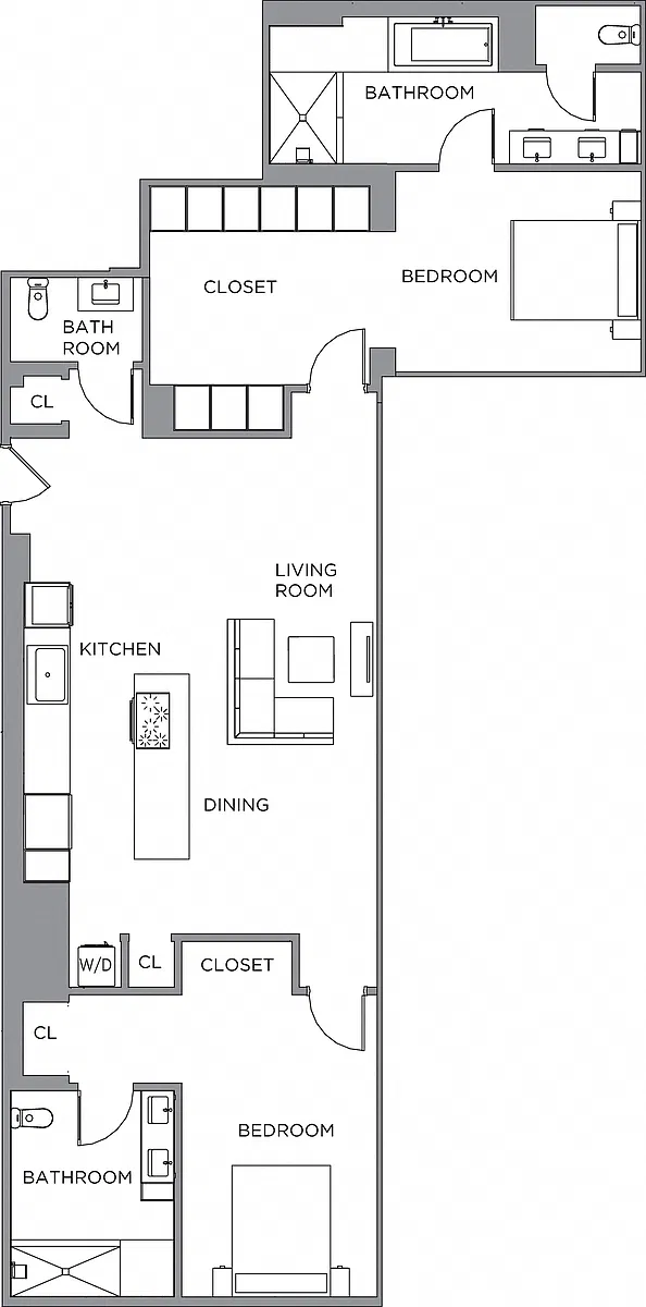 Floor plan 2 Bed/2 Bath-1800a