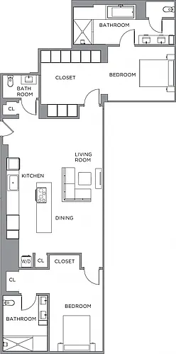 Floor plan 2 Bed/2 Bath-1800a