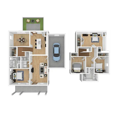 Floor plan 4BR w/Garage