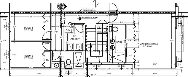 Left Townhome Top Floor plan (Mirror image for Right side)