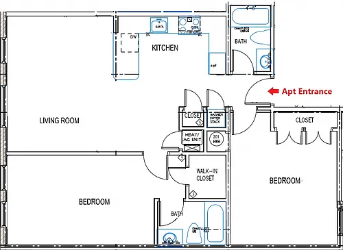 Floor plan 2 Bedroom 2 Bathroom
