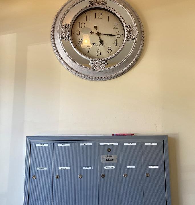 mailboxes in front foyer